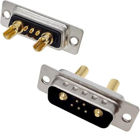 7W2 30A مطلية بالذهب موصل تيار عالي D-SUB محول 5 + 2 قابس جاك دبوس تشكيله سلك فلاش ذهبي كامل 1 قطعة (أنثى) in Kuwait