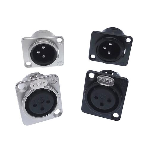 XLR مقبس معدني YS145 YS146 ذكر أنثى 3 دبوس لموصل الميكروفون YS145BG YS146BG 1 قطعة (أنثى فضية) in Kuwait