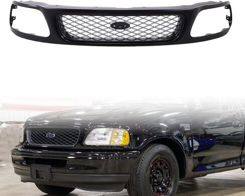 Front Grille Grill Compatible with 2010 2011 2012 Mustang Base Painted Black, Replace FO1200520 in Kuwait