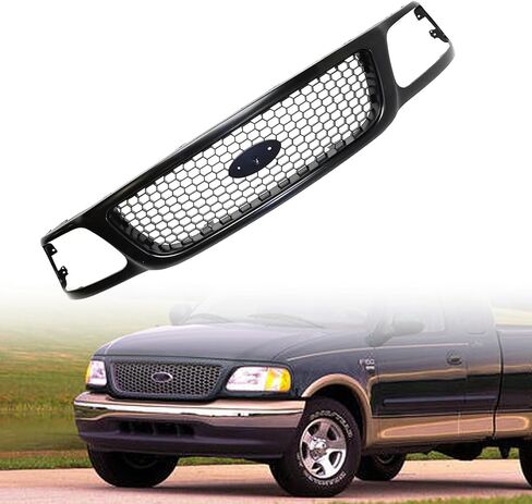 Front Grille Grill Compatible with 2010 2011 2012 Mustang Base Painted Black, Replace FO1200520 in Kuwait