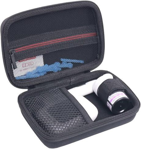 حقيبة سفر واقية صلبة متوافقة مع جهاز قياس السكر في الدم لمرضى السكري، تناسب مجموعة اختبار الجلوكوز في الدم، وتحمل جهاز قياس السكر في الدم (مع صندوقين لتخزين الإبرة) in Kuwait