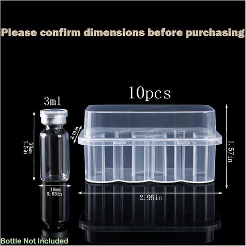FREEMOON 2-Pack Peptide Case for Fridge, 3 mL Vial Holder for Refrigerator, 10-Slot Insulin & Peptide Holder Each, 20 Slots Total, Semi-Transparent Vial Storage Case for Diabetic Care in Saudi Arabia