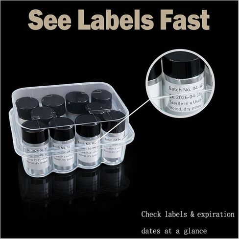 FREEMOON 2-Pack Peptide Case for Fridge, 3 mL Vial Holder for Refrigerator, 10-Slot Insulin & Peptide Holder Each, 20 Slots Total, Semi-Transparent Vial Storage Case for Diabetic Care in Saudi Arabia