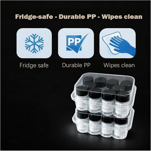 FREEMOON 2-Pack Peptide Case for Fridge, 3 mL Vial Holder for Refrigerator, 10-Slot Insulin & Peptide Holder Each, 20 Slots Total, Semi-Transparent Vial Storage Case for Diabetic Care in Saudi Arabia