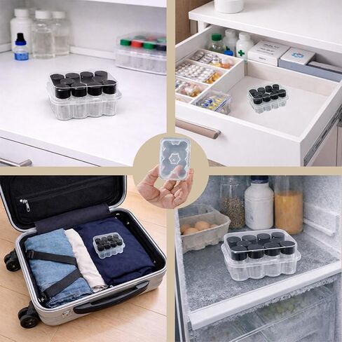 FREEMOON 2-Pack Peptide Case for Fridge, 3 mL Vial Holder for Refrigerator, 10-Slot Insulin & Peptide Holder Each, 20 Slots Total, Semi-Transparent Vial Storage Case for Diabetic Care in Saudi Arabia