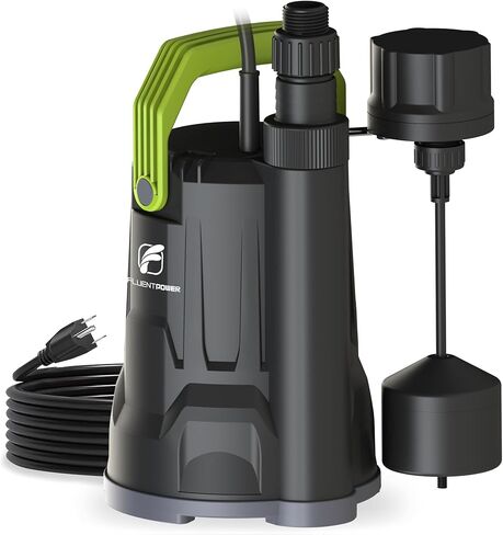FLUENTPOWER Sump Pump, 3/4HP Submersible Water Pump, 3000GPH Utility Pump with Vertical Float Switch for Swimming Pool Garden Pond Basement Draining, with 16.4Ft Cord, Adapters, Check Valve and Rop in Kuwait