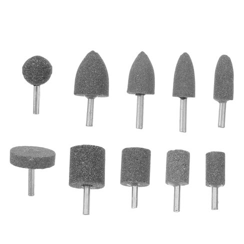 Zerodeko 10pcs Brown Corundum Abrasive Grinding Heads Set for Rotary Tools Polishing Bits Cylindrical and Conical Shapes for Metalworking and DIY Tasks in Saudi Arabia