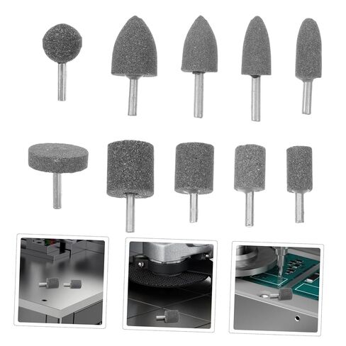 Ciieeo 10pcs Brown Grinding Bits Electric Rotary Tools Abrasive Mounted Grinding Stones for Polishing Sharpening and Removal Cylindrical and Shapes in Saudi Arabia