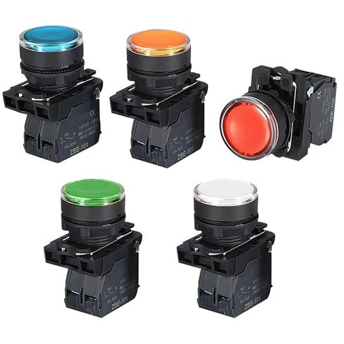 1 قطعة مفتاح زر الضغط، 22 مم مقاوم للماء مضيء دفع مؤقت LED NB5 XB5 AW33B1C 22 مم إرجاع الربيع (أحمر، 1NO، 220 فولت) in Kuwait