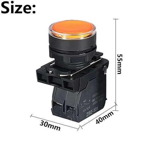 1 قطعة مفتاح زر الضغط، 22 مم مقاوم للماء مضيء دفع مؤقت LED NB5 XB5 AW33B1C 22 مم إرجاع الربيع (أبيض، 2NO، 220 فولت) in Kuwait