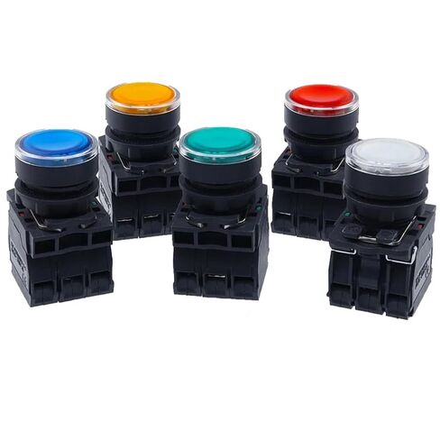 1 قطعة مفتاح زر الضغط، XB5 لحظة مضيئة NC لا الجهد 220 فولت 24 فولت 22 مللي متر (زر أبيض ، 1NC ، 110 فولت-220 فولت) in Kuwait