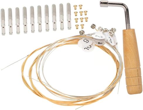Garneck 1 Set Durable Lyre String Replacement Strings Nails Tuning Wrench for Precise Tuning and Enhanced Resonance for Music Instrument Enthusiasts in Saudi Arabia