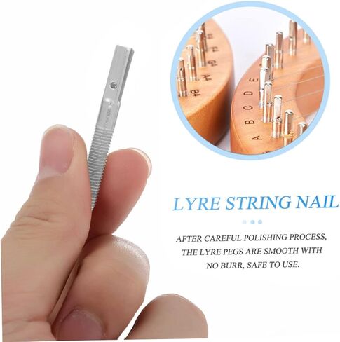 Garneck 1 Set Durable Lyre String Replacement Strings Nails Tuning Wrench for Precise Tuning and Enhanced Resonance for Music Instrument Enthusiasts in Saudi Arabia