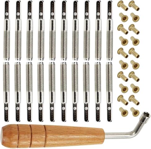 Totority 1 Set Lyre Harp Pegs Durable Replacement Tuning Pegs with Nails Wrench Professional Accessories for Lyre Harp Players Smooth Finish for Easy Tuning Elegant Design in Saudi Arabia