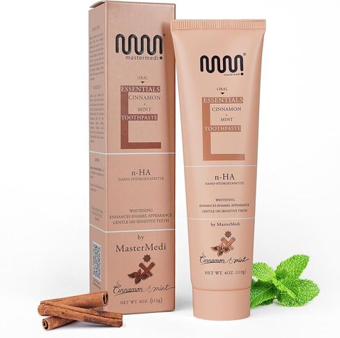 معجون أسنان ماستر ميدي نانو هيدروكسيباتيت مع إكسيليتول - خالٍ من الفلورايد وSLS، تركيبة إعادة التمعدن للتبييض والأسنان الحساسة وإصلاح المينا وقوتها، والنعناع السحري، 118 مل (عبوة من قطعة واحدة) in Kuwait