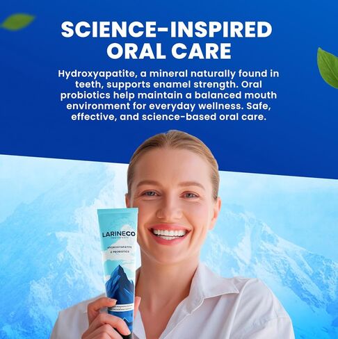 معجون أسنان لارينيكو نانو هيدروكسيباتيت - معجون أسنان خالي من الكبريتات - العناية بالمينا، تبييض لطيف، الأسنان الحساسة - 4 أونصة in Kuwait