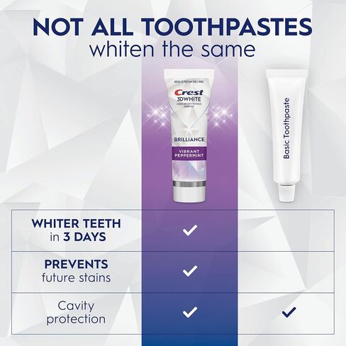 معجون أسنان تبييض الأسنان وايت بريليانس بالنعناع النابض بالحياة ثلاثي الأبعاد، 4.6 أونصة in Kuwait