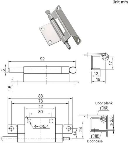 Stainless Steel Detachable Right Angle Bending Hinge Industrial Automation Machinery Equipment 1Pcs in Saudi Arabia