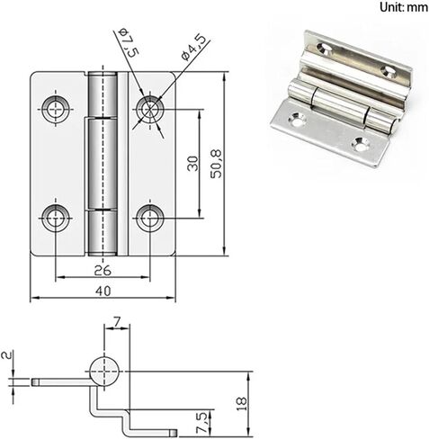 Stainless Steel Stepped Door Hinge Right-Angle Bending Industrial Automation Equipment Cabinet 1Pcs in Saudi Arabia