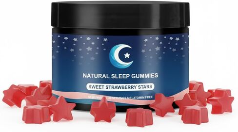 ZAYMAN Melatonin Free Sleep Gummies, Natural Sleep Aid Gummies with L-Theanine, Magnesium Glycinate, Valerian Root, Passionflower - Sugar Free, Strawberry Flavor, Vegan, 60 Count in Saudi Arabia