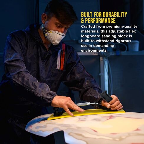 كتلة صنفرة يدوية من سلسلة Dura-Gold Pro مقاس 16.5 بوصة قابلة للتعديل نصف قطرها مرن طويل - ورق صنفرة خلفي بخطاف وحلقة - أداة صنفرة ذات شكل مقعر أو محدب - تحقيق خطوط مثالية على طلاء Auto Body Shop، الخشب in Kuwait