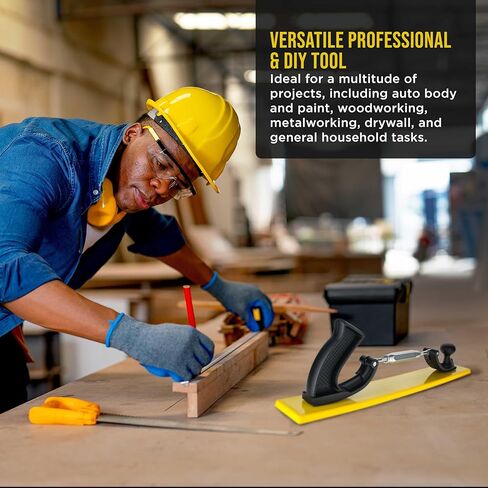 كتلة صنفرة يدوية من سلسلة Dura-Gold Pro مقاس 16.5 بوصة قابلة للتعديل نصف قطرها مرن طويل - ورق صنفرة خلفي بخطاف وحلقة - أداة صنفرة ذات شكل مقعر أو محدب - تحقيق خطوط مثالية على طلاء Auto Body Shop، الخشب in Kuwait