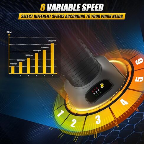 مطحنة قوالب لاسلكية لبطارية Dewalt 20V MAX (بدون بطارية)، مطحنة قالب الكبح مع 6 سرعات متغيرة تصل إلى 26000 دورة في الدقيقة، رائعة لطحن المعادن/الخشب، قطع الصنفرة، نحت الأعمال الفنية (الأداة فقط) in Kuwait