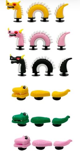Dragon Animal Shoe Charms – 6-Piece Fantasy Creature Set for Clog Shoes, Bracelets & Accessories (Dragon & Snake or Dragon & Crocodile)" in Kuwait