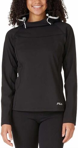 Fila Womens Midweight Training Pullover Hoodie (US, Alpha, Medium, Regular, Regular, Black) in Saudi Arabia