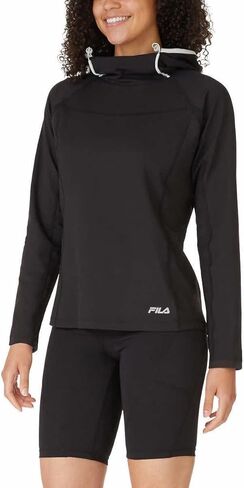 Fila Womens Midweight Training Pullover Hoodie (US, Alpha, Medium, Regular, Regular, Black) in Saudi Arabia