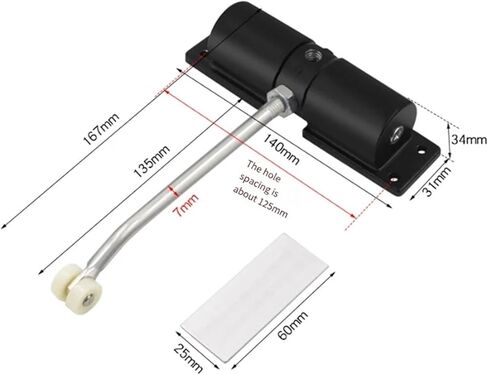 Adjustable Heavy Duty Metal Door Closer for 180 Degree Hinged Doors - Silent in Saudi Arabia