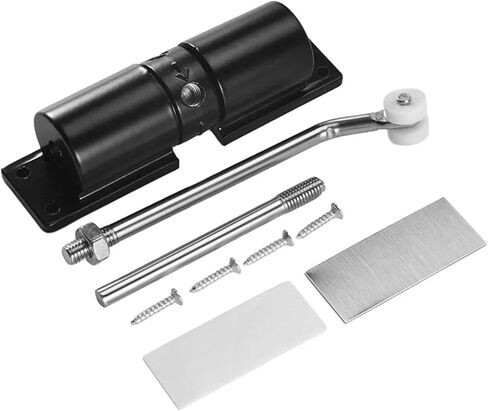 AT44-Door Closer Household Black Belt Wheel Adjustable Door Closing Light Zinc Alloy Spring in Saudi Arabia