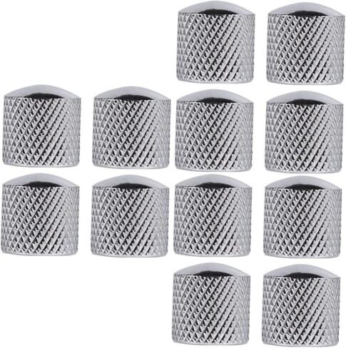 Toddmomy 12pcs Electric Bass Guitar Dome Control Knobs Metal Volume Tone Knobs for Electric Guitar Parts Replacement Silver in Saudi Arabia