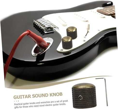 Toddmomy 2 Sets of Metal Guitar Knobs Wrench Adjustable Volume/Tone Control for Electric Guitar and Bass Suitable for Replacement and Instrument Accessories in Saudi Arabia