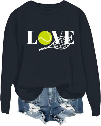 Tennis Sweatshirt Tennis Sweater Women Long Sleeve Unisex Shirts Gift for Tennis Player in Saudi Arabia