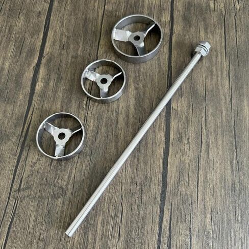 304 Stainless Steel Circular Rotor Blade & Dispersing Stirring Rod - Choose 50mm, 60mm, 80mm, 100mm Sizes (Includes 8x250mm Stirring Rod) for Efficient Mixing in Saudi Arabia