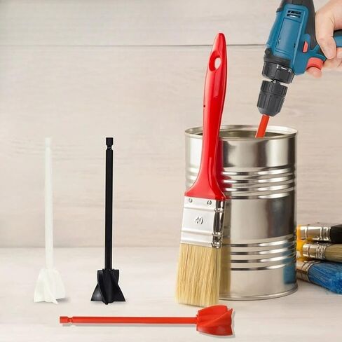 1 Pack Paint Mixer Drill Attachment, Epoxy Resin Mixing Paddle, Spiral Paint Stirring Rod for Drill, Compatible with Most Power Drills (Black) in Saudi Arabia