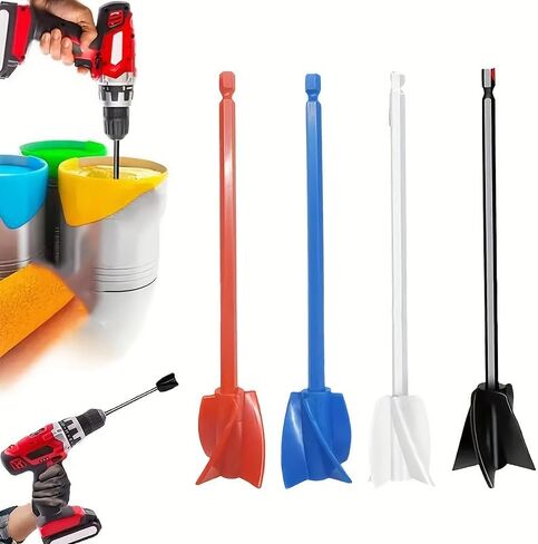 1 Pack Paint Mixer Drill Attachment, Epoxy Resin Mixing Paddle, Spiral Paint Stirring Rod for Drill, Compatible with Most Power Drills (Black) in Saudi Arabia