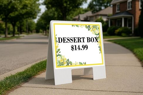 Dessert Box $14.99 Spring Flowers Citrus Eucalyptus Directional Arrows A-Frame Double Sided 23x23 in. sign in Kuwait