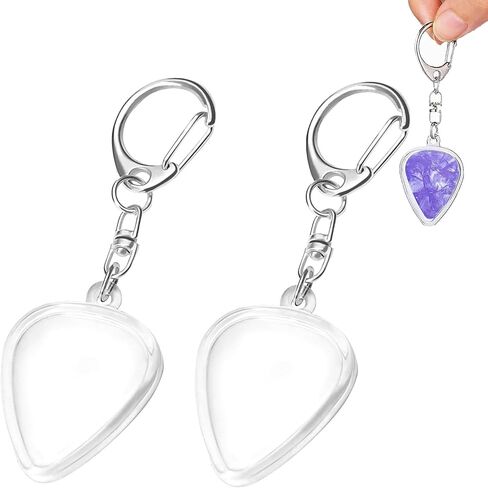 Clear Guitar Pick Holder,2Pcs Guitar Pick Display Case Keychain Holder Portable Heart Shaped Clear Case for Easy Identification in Saudi Arabia
