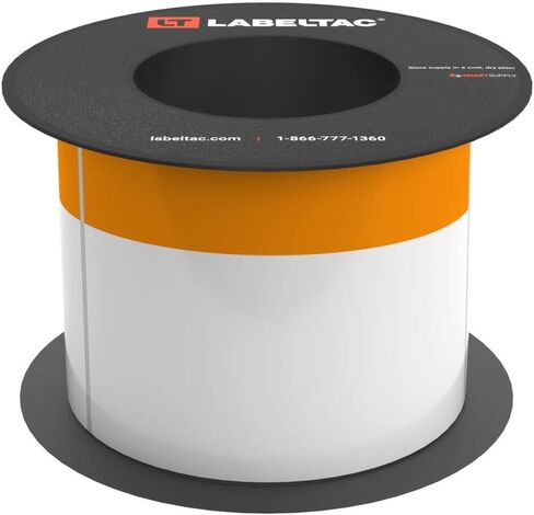 ملصق رأس برتقالي من الفينيل المطبوع مسبقًا من LabelTac لطابعات LabelTac 9، مثقوب وذاتي اللصق يستخدم لفلاش القوس، وعلامات السلامة، والمزيد (200 قطعة، 4 بوصة × 6 بوصة) in Kuwait