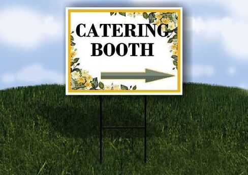 Catering Booth Spring Flowers Citrus Eucalyptus Directional Arrows A-Frame Double Sided 23x23 in. sign in Kuwait
