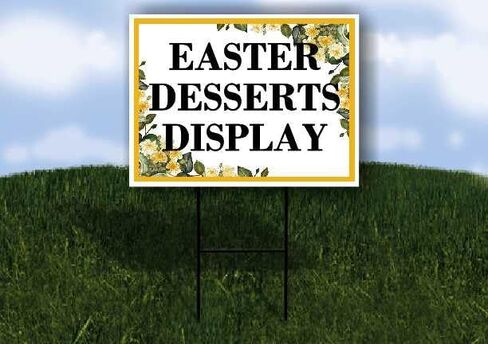 Easter Desserts Display Spring Flowers Citrus Eucalyptus Up Arrows A-Frame Single Sided 23x23 in. sign in Saudi Arabia