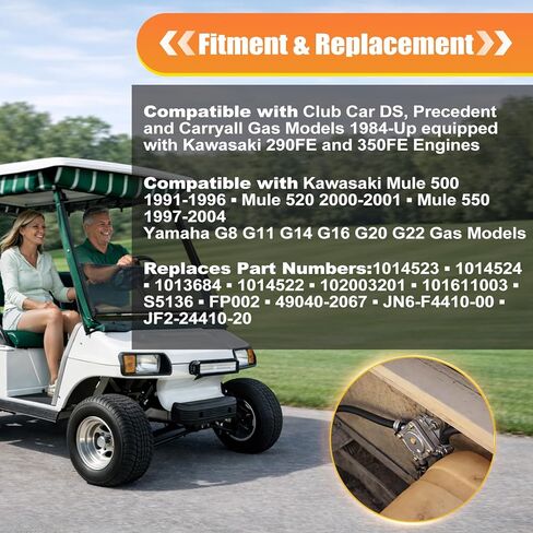 Golf Cart Fuel Pump Impulse Kit Compatible with Club Car DS Precedent 1984-Up 290FE 350FE Kawasaki Engine Replacement for 1014523 1014524 S5136 FP002 JN6-F4410-00 JF2-24410-20 in Saudi Arabia