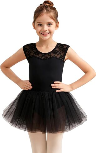 ZILANZI Girls Ballet Leotard with Tutu Skirt, Water-Drop Hollow Back Dancewear(Toddler/Little Girl/Big Girl) in Saudi Arabia