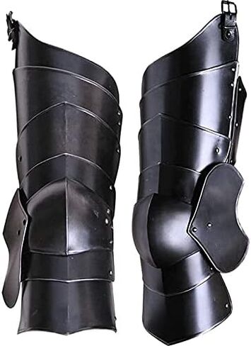 ARTIZANSTORE Blackened Markward Full Leg Guards Medieval Armor Cosplay LARP Steel Leg Armour in Saudi Arabia