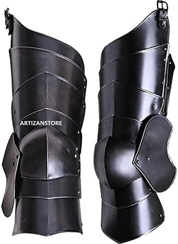 ARTIZANSTORE Blackened Markward Full Leg Guards Medieval Armor Cosplay LARP Steel Leg Armour in Saudi Arabia