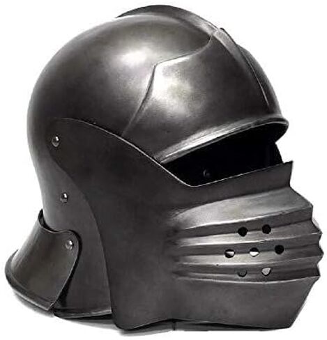 ARTIZANSTORE Medieval Knight Steel Medieval Knight Cosplay LARP Sallet Armor Helmet Halloween Costume Replica Blackt Reenactment Replica Adults Halloween Costume in Saudi Arabia