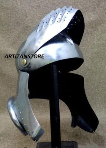 ARTIZANSTORE Medieval Emperor Maximilian Helmet Closed Steel Fits Most Adults Halloween Costume in Saudi Arabia
