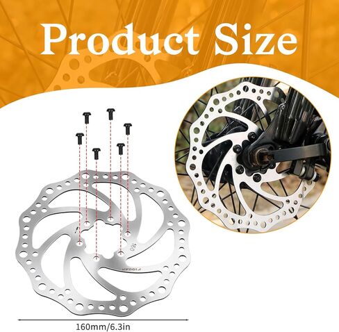 160mm Bike Disc Brake Rotor Stainless Steel Bicycle Disc Brake Rotor for Road Bike Mountain Bicycle Electric Bikes in Saudi Arabia